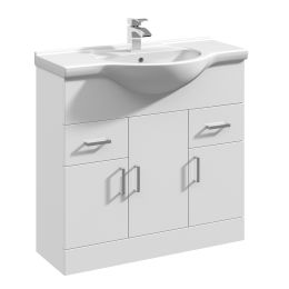 Fairford Opto 850mm Gloss White Vanity Unit