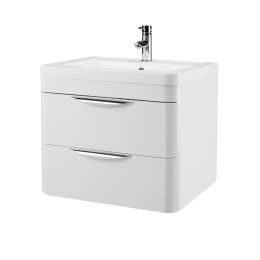 Fairford Flow Gloss White 600mm Wall Hung Vanity Unit