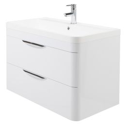Fairford Flow Gloss White 800mm Wall Hung Vanity Unit