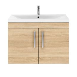 Fairford Carnation 800mm Natural Oak Wall Hung 2 Door Vanity Unit