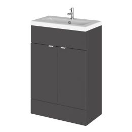 Fairford Union 600mm Full Depth Gloss Grey Vanity Unit