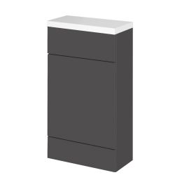 Fairford Union 500mm Slimline Gloss Grey WC Unit with Top