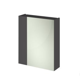 Fairford Union 600mm Slimline Grey Gloss Single Door Mirror Unit