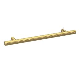 Knurled Bar Handle, Brushed Brass, 160mm Centres