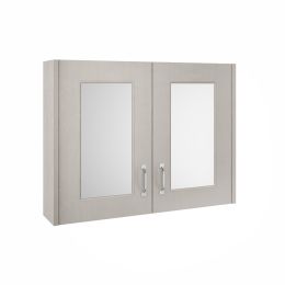 Double Door Mirror Unit Soft Grey