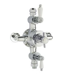 Fairford Bolsover Exposed Thermostatic Triple Shower Valve, 2 Outlet