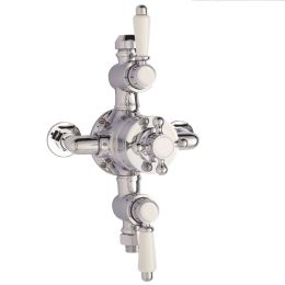 Fairford Hampden Exposed Thermostatic Triple Shower Valve, 2 Outlet