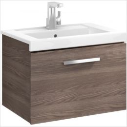 Roca Prisma 1 Drawer Wall Hung Vanity Unit - 600mm Wide -  Anthracite Grey - basin not included