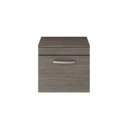 Fairford Carnation 500mm Grey Avola Wall Hung 1 Drawer Vanity Unit, with Worktop