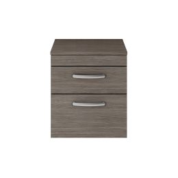 Fairford Carnation 500mm Grey Avola Wall Hung 2 Drawer Vanity Unit, with Worktop