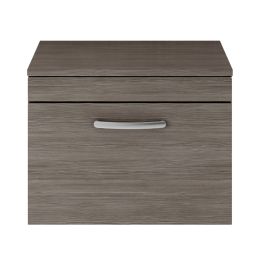 Fairford Carnation 600mm Grey Avola Wall Hung 1 Drawer Vanity Unit, with Worktop