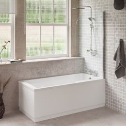 Rivato Florence Bath Pack with Bath, Radius Bath Screen, Tap, Shower and Panel