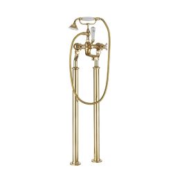 Crosswater Belgravia Unlacquered Brass Bath Shower Mixer with Legs
