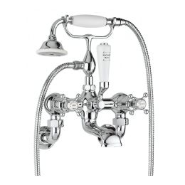 Crosswater Belgravia Chrome Bath Shower Mixer with Wall Unions