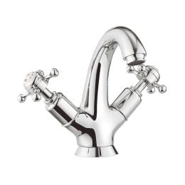 Crosswater Belgravia Crosshead Chrome Highneck Basin Mixer (without pop-up waste)
