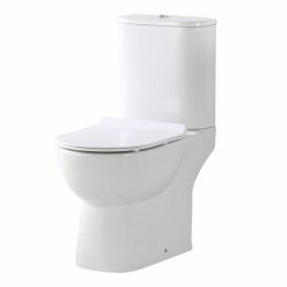 Fairford Palio Rimless Open Back Close Coupled Toilet with Slim Soft Close Seat
