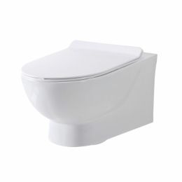 Fairford Palio Rimless Wall Hung Toilet With Wrap Over Soft Close Seat