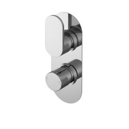 Fairford Element 10 Pure Chrome Round Concealed Twin Shower Valve, 1 Outlet