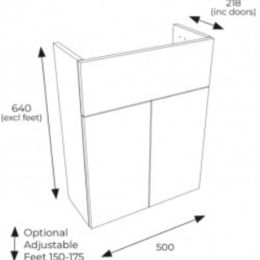 Fairford Select Modern Door 500mm Supermatt Stone Grey Slab Basin Unit with 2 Doors