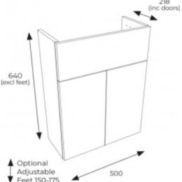 Fairford Select Traditional Door 500mm Supermatt Stone Grey Slab Basin Unit with 2 Doors