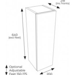 Fairford Select Modern Door 200mm Supermatt Stone Grey Slab Base Unit with 1 Door