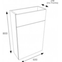 Fairford Select Traditional Door 500mm Supermatt Stone Grey Slab Slim WC Unit