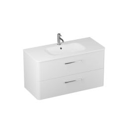 Britton Bathrooms Camberwell 1000mm Wall Hung Vanity Unit Frosted White