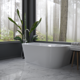 Rivato Como 1700 x 800 x 580mm Gloss White Freestanding Shower Bath