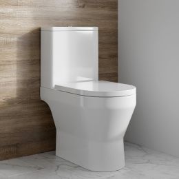Curve2 rimless open back close coupled WC including soft close seat