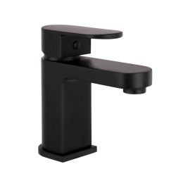 Rivato Sesia Black Basin Mixer with Push Button Waste