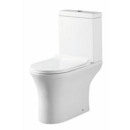 Fairford Tiene Rimless Open Back Close Coupled Toilet with Wrapover Soft Close Seat