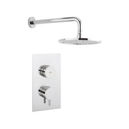 Crosswater Dial Kai Lever Trim Single Outlet Thermostatic Shower Valve and Fixed Head
