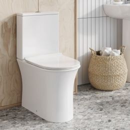 Fairford Tiene Rimless Close Coupled Toilet with Wrapover Soft Close Seat