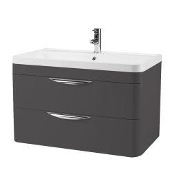 Fairford Flow 800mm Gloss Grey Wall Hung Vanity Unit