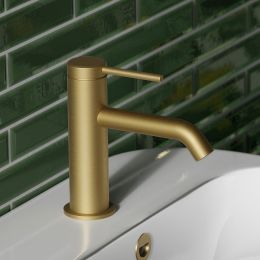 Britton Bathrooms Hoxton Brushed Brass Basin Mixer Tap