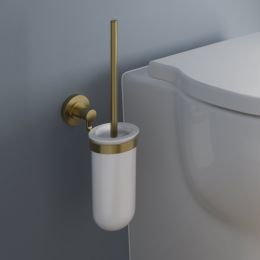 Britton Bathrooms Hoxton Toilet Brush Holder Brushed Brass