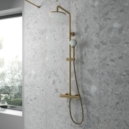Fairford Element 10 Brushed Brass 2 Oulet Exposed Shower Kit