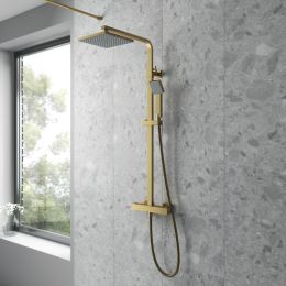 Fairford Una Grace Brushed Brass 2 Outlet Exposed Shower Kit