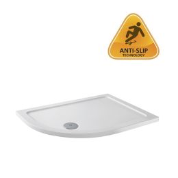 Rivato SolidStone 900 x 760mm Antislip LH Offset Quadrant Shower Tray with Waste