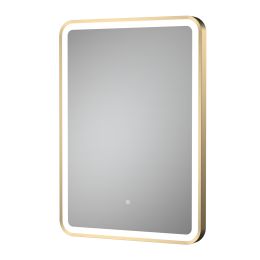 Fairford 700 x 500mm Storm Brushed Brass Framed Mirror with Touch Sensor