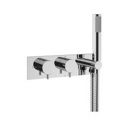Crosswater MPRO 2 Outlet 2 Handle Concealed Thermostatic Bath Valve and Handset Chrome