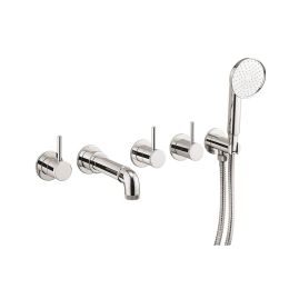 Crosswater MPRO 5 Hole Chrome Bath Filler with Spout and Handset