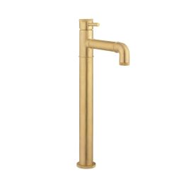 Crosswater MPRO Industrial Unlaquered Brushed Brass High Rise Basin Mixer