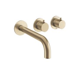 Crosswater MPRO Module 2 Outlet 2 Handle Shower Valve and Bath Spout Brushed Brass