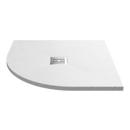 Fairford Quadrant White Slate Shower Tray, Center Waste-900mm x 900mm