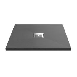 Fairford Square Grey Slate Shower Tray, Center Waste-800mm x 800mm