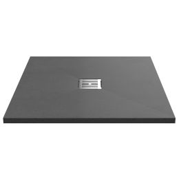 Fairford Square Grey Slate Shower Tray, Center Waste-900mm x 900mm