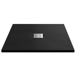 Fairford Square Black Slate Shower Tray, Center Waste-900mm x 900mm