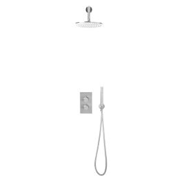 Fairford Element 7 Chrome Concealed Shower Kit with Overhead, Handset and Bracket