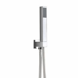 Fairford Square Shower Outlet With Hose And Head - Chrome